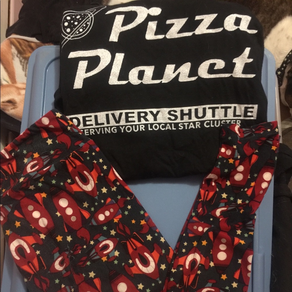Set! Pizza Planet shirt and Rocket LuLa leggings!